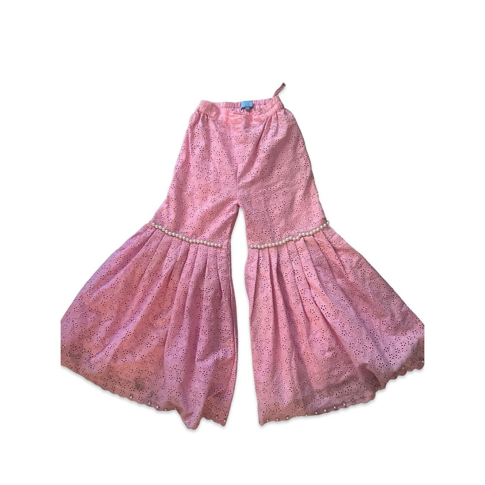 A&M Girl Pink Eyelet Bell Bottom Pants